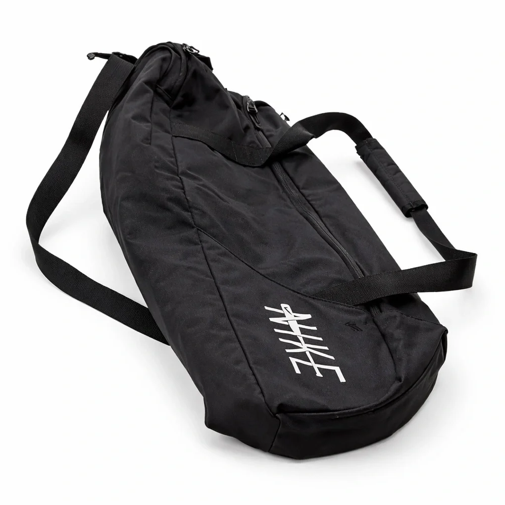 Nike Black Baseball Duffel Bag with Durable Fabric and Shoulder Strap